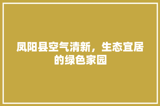 凤阳县空气清新，生态宜居的绿色家园 空调