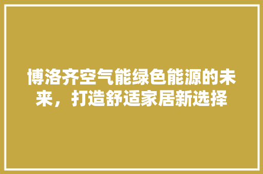 博洛齐空气能绿色能源的未来，打造舒适家居新选择 贴膜