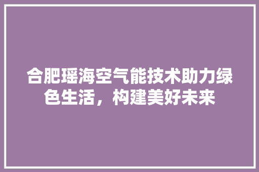 合肥瑶海空气能技术助力绿色生活，构建美好未来 洗衣机