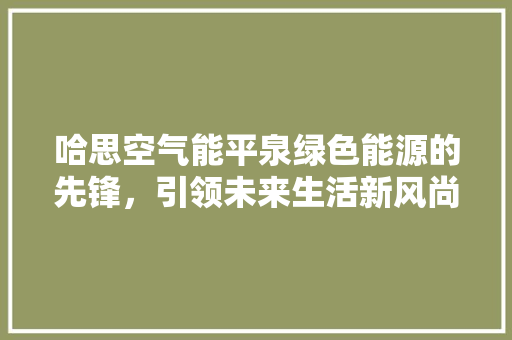 哈思空气能平泉绿色能源的先锋，引领未来生活新风尚 灯具安装
