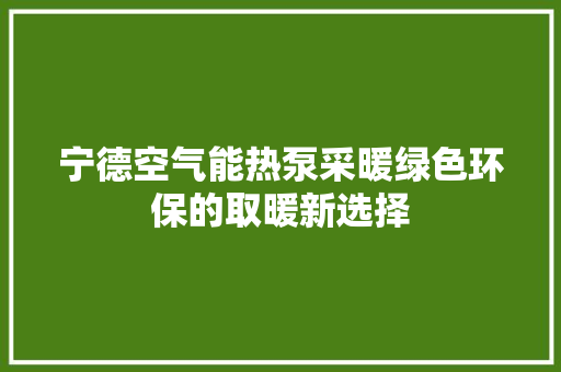 宁德空气能热泵采暖绿色环保的取暖新选择 局部翻新