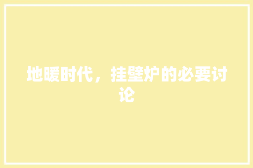 地暖时代，挂壁炉的必要讨论 龙头管件