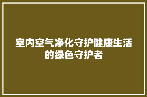 室内空气净化守护健康生活的绿色守护者 旧房改造