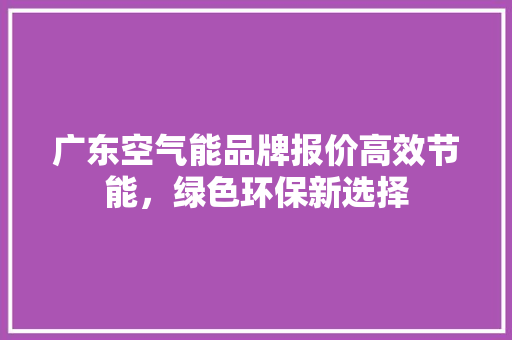 广东空气能品牌报价高效节能，绿色环保新选择 家居维修
