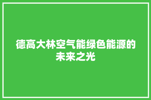德高大林空气能绿色能源的未来之光 家具修理