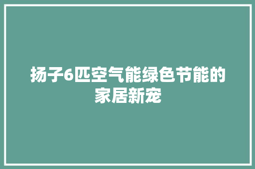 扬子6匹空气能绿色节能的家居新宠 旧房改造