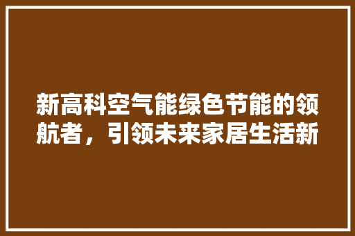 新高科空气能绿色节能的领航者，引领未来家居生活新风尚 洗衣机
