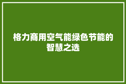格力商用空气能绿色节能的智慧之选 贴膜