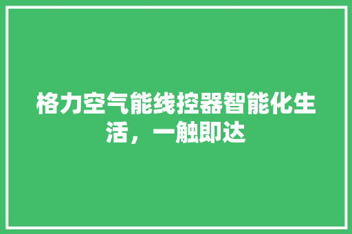 格力空气能线控器智能化生活，一触即达 空调