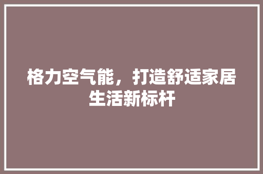 格力空气能，打造舒适家居生活新标杆 家具修理