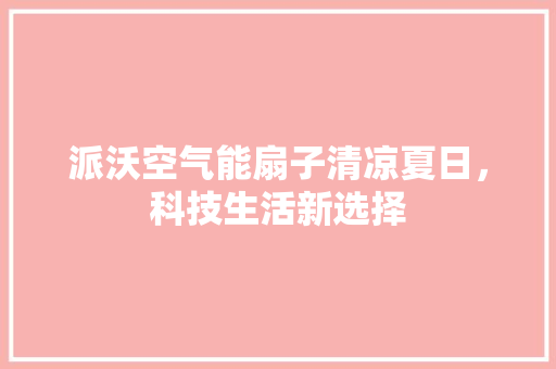 派沃空气能扇子清凉夏日，科技生活新选择 家具修理