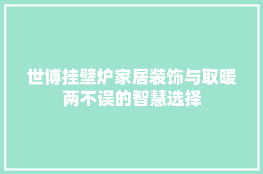 世博挂壁炉家居装饰与取暖两不误的智慧选择 龙头管件 世博挂壁炉家居装饰与取暖两不误的智慧选择 龙头管件