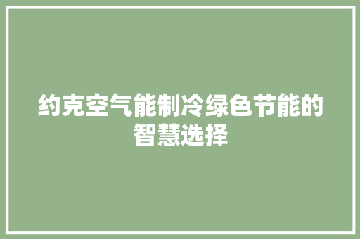 约克空气能制冷绿色节能的智慧选择 冰箱