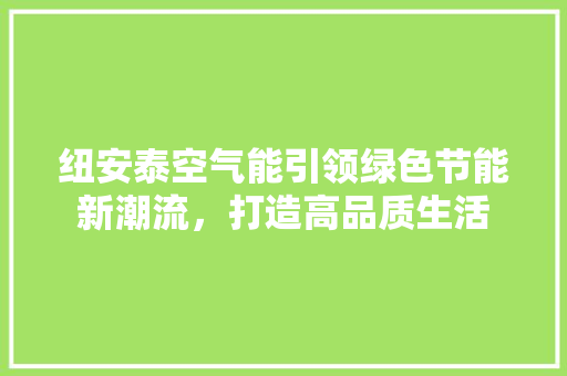 纽安泰空气能引领绿色节能新潮流，打造高品质生活 翻新改色