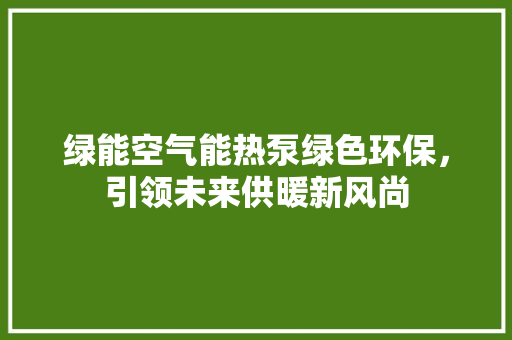 绿能空气能热泵绿色环保，引领未来供暖新风尚 热水器