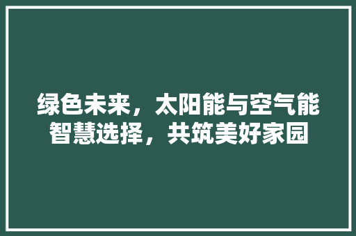 绿色未来，太阳能与空气能智慧选择，共筑美好家园 装修设计