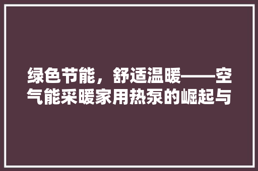绿色节能，舒适温暖——空气能采暖家用热泵的崛起与优势 冰箱
