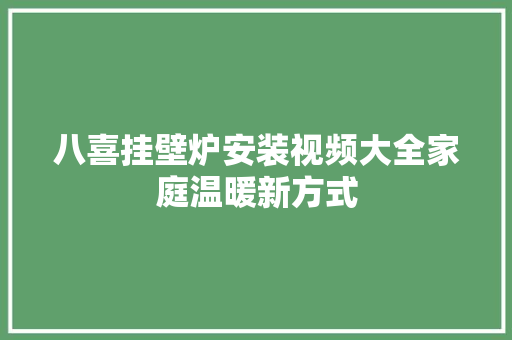 八喜挂壁炉安装视频大全家庭温暖新方式 家电维护
