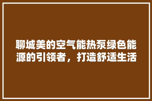 聊城美的空气能热泵绿色能源的引领者，打造舒适生活新篇章 热水器