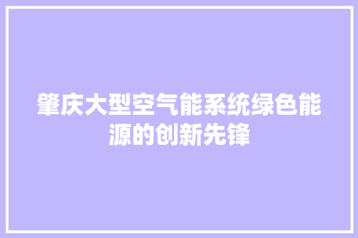 肇庆大型空气能系统绿色能源的创新先锋 热水器