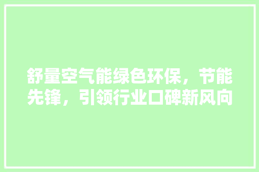 舒量空气能绿色环保，节能先锋，引领行业口碑新风向 灯具安装