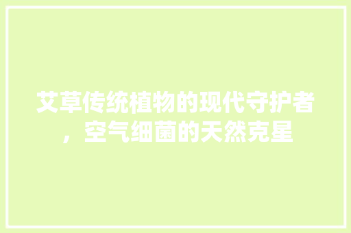 艾草传统植物的现代守护者，空气细菌的天然克星 冰箱