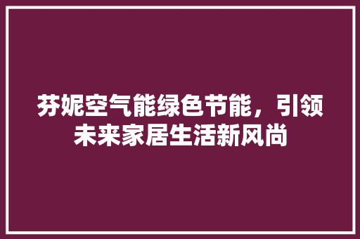 芬妮空气能绿色节能，引领未来家居生活新风尚 空调