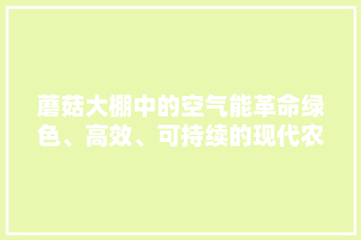 蘑菇大棚中的空气能革命绿色、高效、可持续的现代农业之路 局部翻新