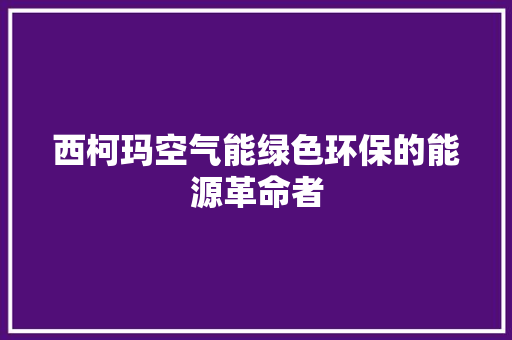 西柯玛空气能绿色环保的能源革命者 水电维修