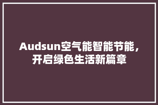 Audsun空气能智能节能，开启绿色生活新篇章 冰箱