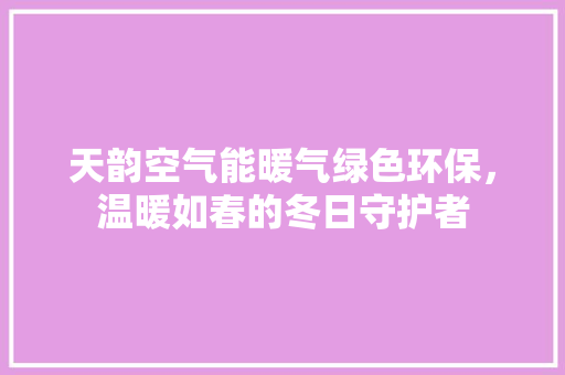 天韵空气能暖气绿色环保，温暖如春的冬日守护者 空调