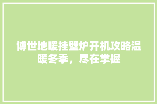 博世地暖挂壁炉开机攻略温暖冬季，尽在掌握 灯具安装