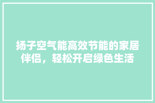 扬子空气能高效节能的家居伴侣,轻松开启绿色生活 灯具安装 扬子空气能高效节能的家居伴侣,轻松开启绿色生活 灯具安装