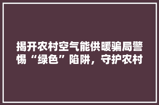 揭开农村空气能供暖骗局警惕“绿色”陷阱，守护农村取暖安全 装修设计