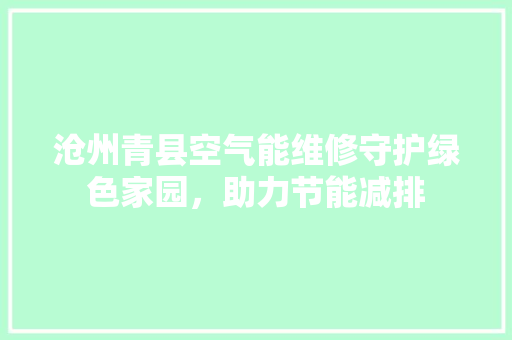 沧州青县空气能维修守护绿色家园，助力节能减排 热水器