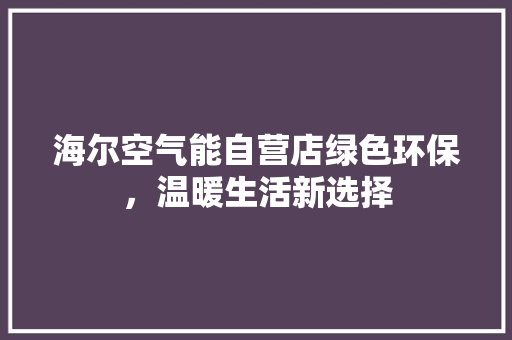 海尔空气能自营店绿色环保，温暖生活新选择 局部翻新