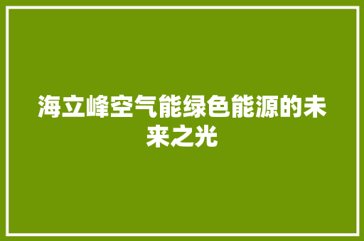 海立峰空气能绿色能源的未来之光 水电维修