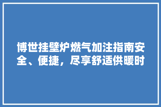 博世挂壁炉燃气加注指南安全、便捷，尽享舒适供暖时光 热水器