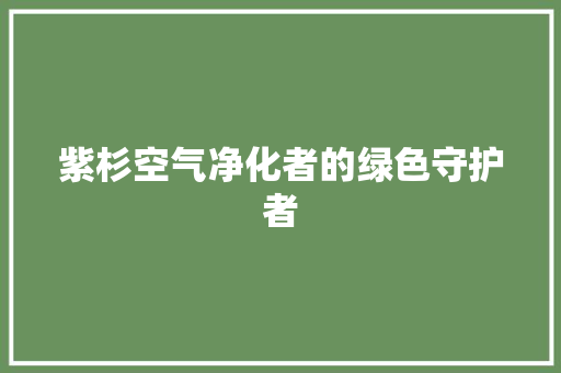 紫杉空气净化者的绿色守护者 洗衣机