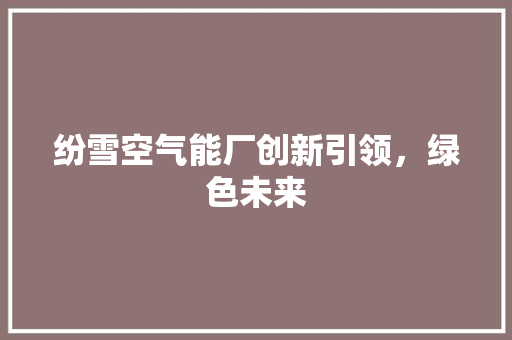 纷雪空气能厂创新引领，绿色未来 洁具维修