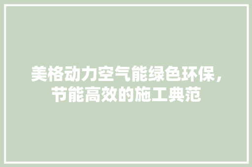 美格动力空气能绿色环保，节能高效的施工典范 热水器