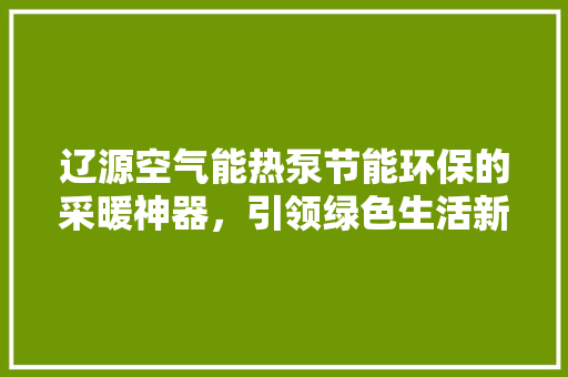 辽源空气能热泵节能环保的采暖神器，引领绿色生活新风尚 龙头管件