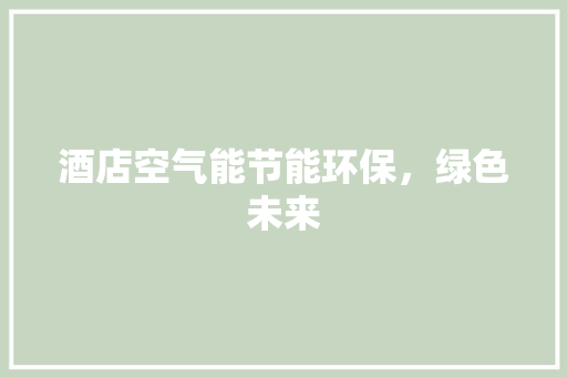 酒店空气能节能环保，绿色未来 清洁保养