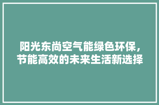 阳光东尚空气能绿色环保，节能高效的未来生活新选择 洗衣机
