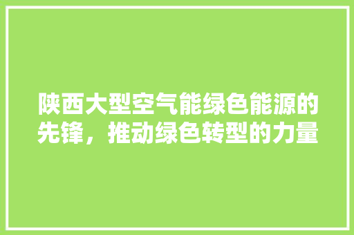 陕西大型空气能绿色能源的先锋，推动绿色转型的力量 清洁保养