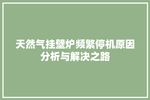 天然气挂壁炉频繁停机原因分析与解决之路 冰箱