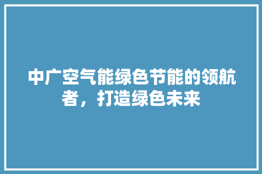 中广空气能绿色节能的领航者，打造绿色未来 洗衣机