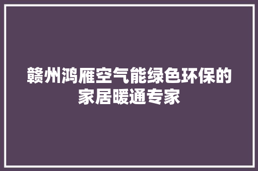 赣州鸿雁空气能绿色环保的家居暖通专家 翻新改色