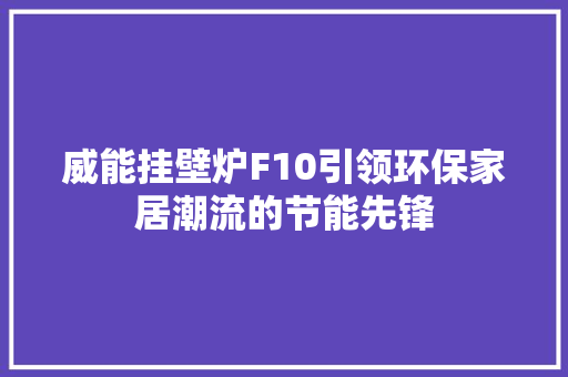 威能挂壁炉F10引领环保家居潮流的节能先锋 装修设计