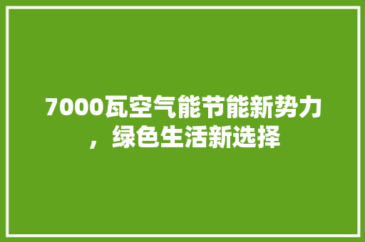 7000瓦空气能节能新势力，绿色生活新选择 旧房改造